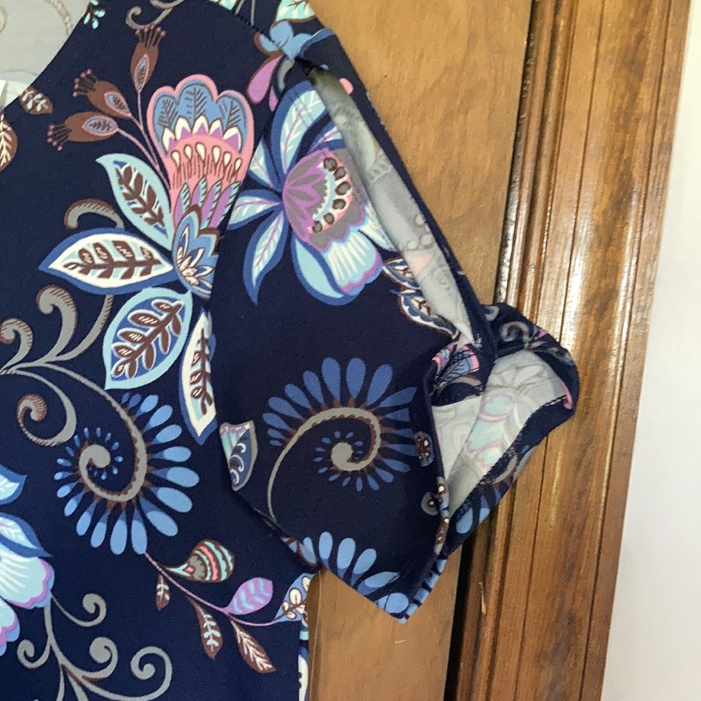 Harlow & Rose dress floral print pullover soft with stretch casual boho M - Picture 6 of 17